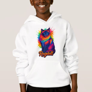 Chat Pop-Art Ragdoll - Rue Neon colorée