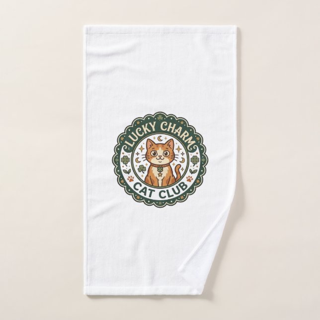 Chat porte-bonheur POD Art Vector - Chat porte-bon (Serviette à main)