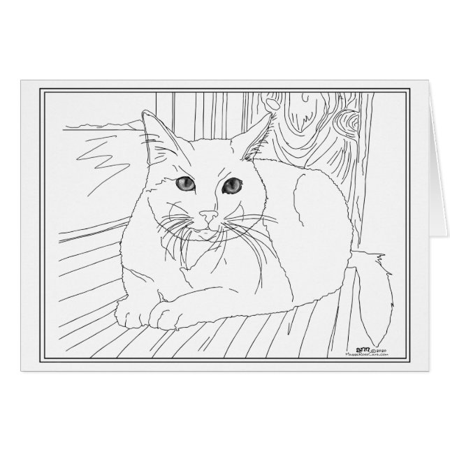 Chat Précieux à la Fenêtre (Devant horizontal)