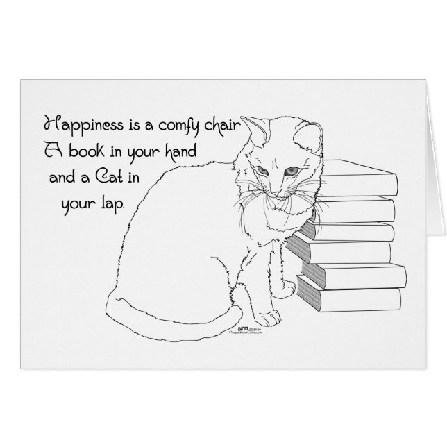 Chat Précieux avec des Livres (Devant horizontal)