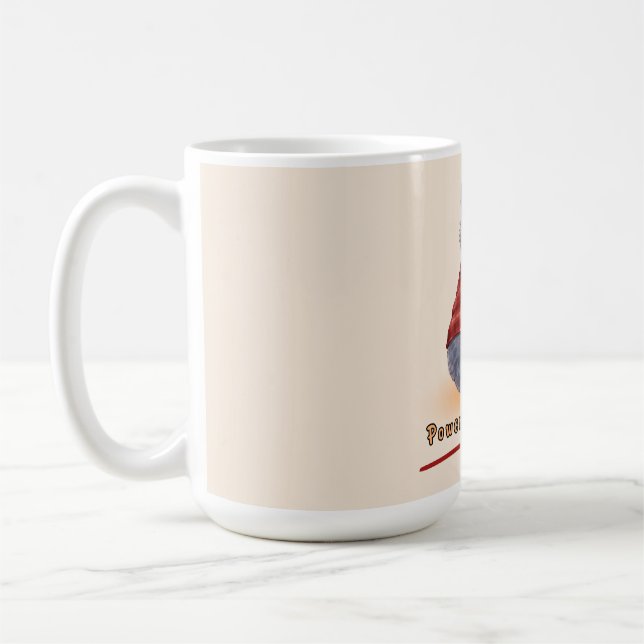 Chat "Propulsé par le Café" Tenant une Tasse de Ca (Gauche)