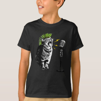Chat Punk, T-Shirt Graphique Amusant