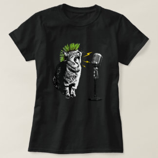 Chat Punk, T-Shirt Graphique Amusant