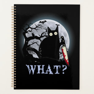 Chat Quel Chat Noir Meurtrier Avec Couteau Hallowe