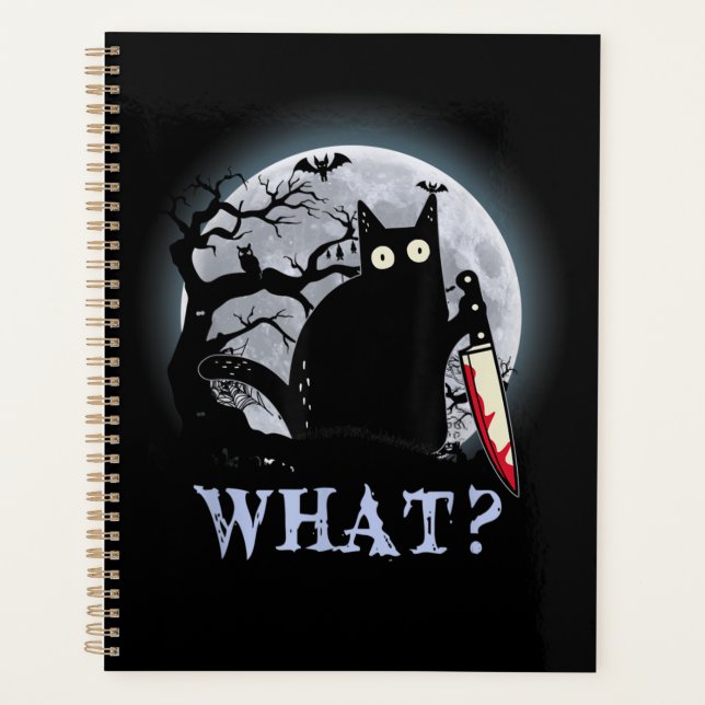 Chat Quel Chat Noir Meurtrier Avec Couteau Hallowe (Devant)