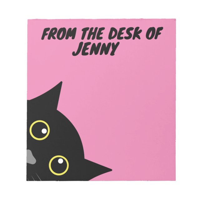 CHAT QUI REGARDE SOUS LE BLOC-NOTES PERSONNALISÉ (Devant)