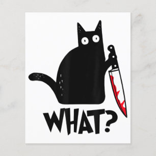 Chat Quoi Drôle T-Shirt Chat Noir Meurtrier Avec