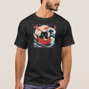 Chat Ramen Japonais T-shirts Graphiques Drôles Kaw