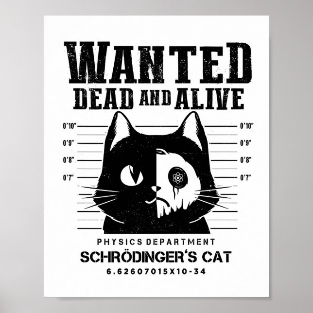 Chat recherché Mort ou Vif Affiche classique (Devant)