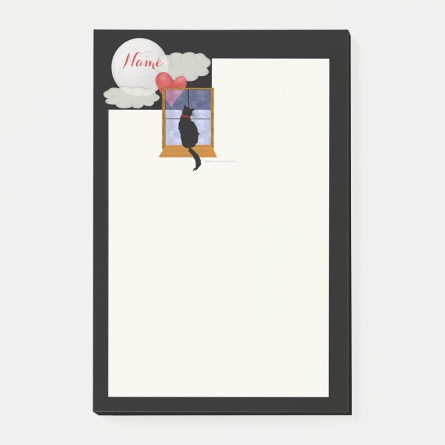 Chat regardant la fenêtre - note de post-it (Devant)