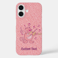 Chat rose avec coque iphone violon