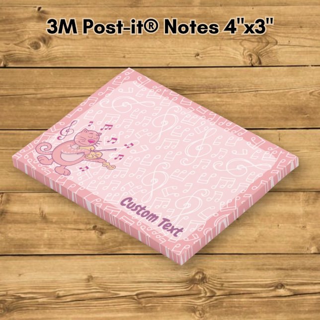Chat rose avec des Post-it de violon (Créateur téléchargé)