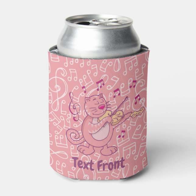Chat rose avec Glacière de bouteille de violon (Can devant)