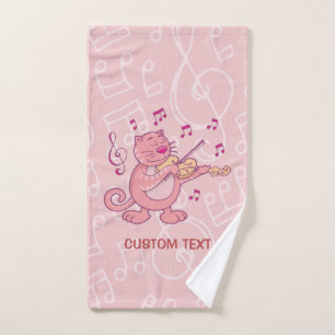 Chat rose avec Violon