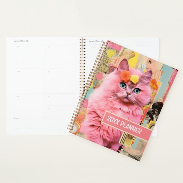 Chat Rose collage duveteux (Devant avec enveloppe)