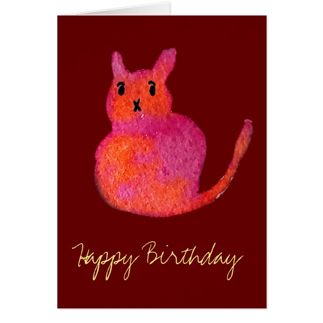 Chat rose funky mignon minou (Devant)