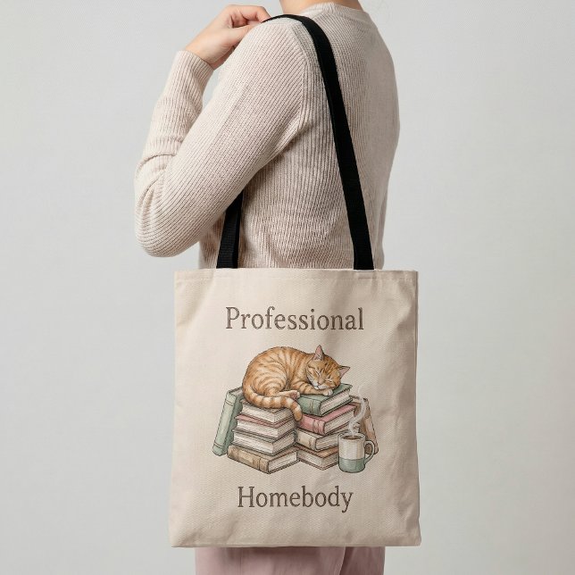 Chat roux casanier professionnel livres sac cabas  (Créateur téléchargé)