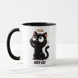 Chat Saint - Chat Noir mignon avec Mug Halo Funny