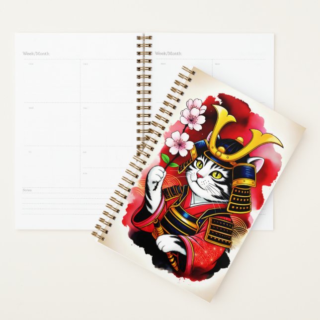 Chat Samouraï Serein Cerise pour l'Organisation et (Devant avec enveloppe)