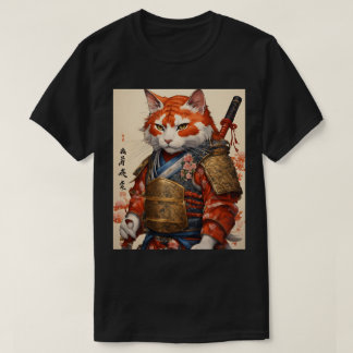 Chat Samurai avec Koi Armor T-Shirt Design