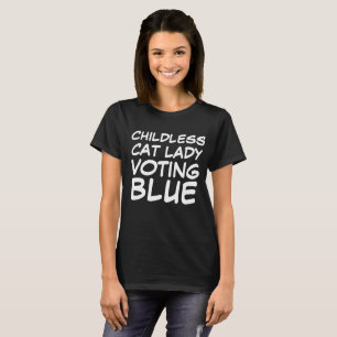 CHAT SANS ENFANT DAME VOTER BLUE DEMCRAT T-shirt