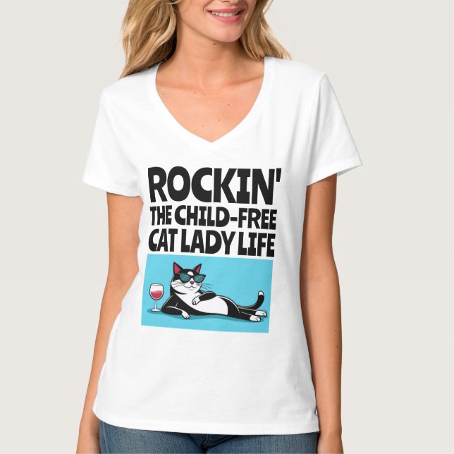 CHAT SANS ENFANT DAMES T-SHIRTS (Devant)