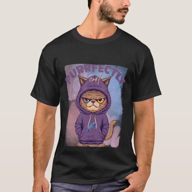 Chat Sassy Parfaitement Cool en Sweat à Capuche  ✨ (Devant)