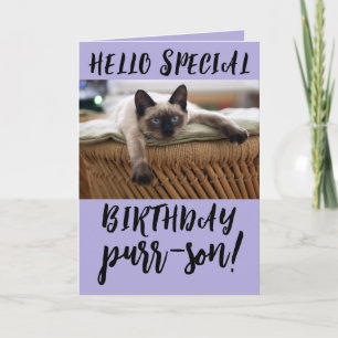 CHAT SIAMESE CARTES DE SALUT D'ANNIVERSAIRE