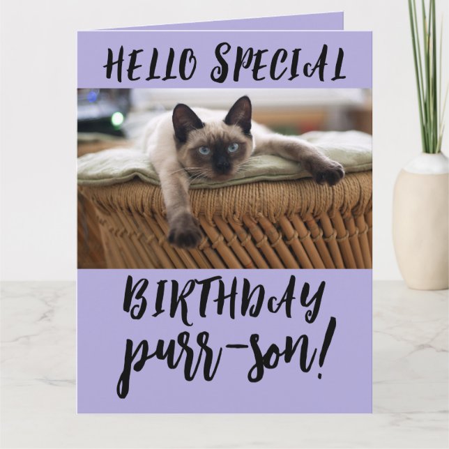 CHAT SIAMESE CARTES DE SALUT D'ANNIVERSAIRE (Devant)
