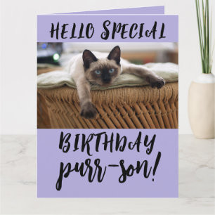 CHAT SIAMESE CARTES DE SALUT D'ANNIVERSAIRE