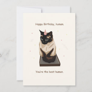 Chat siamois amusant Bonne Carte d'Anniversaire