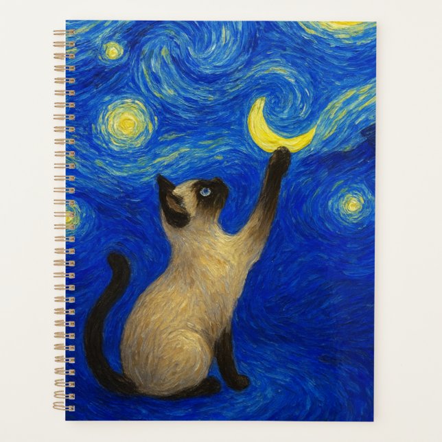 Chat siamois de la nuit étoilée Lune  (Devant)