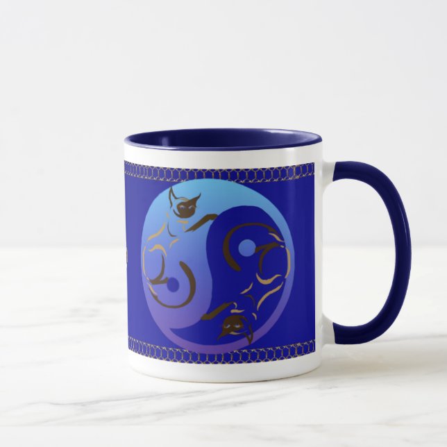 Chat siamois Yin et tasse de Yang (Droite)