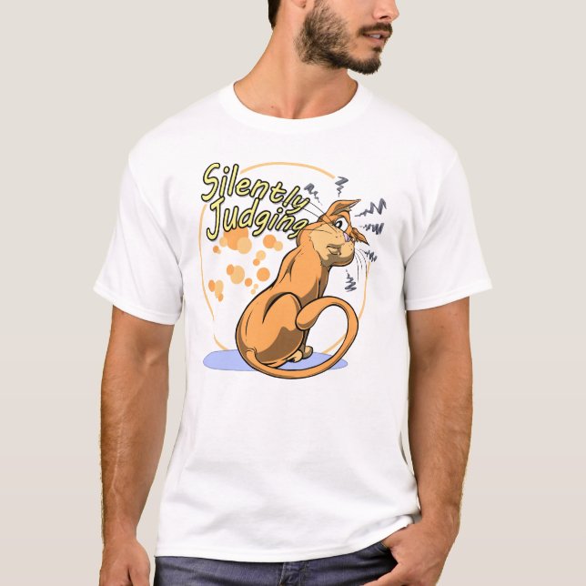 Chat - silencieusement jugement du T-shirt (Devant)