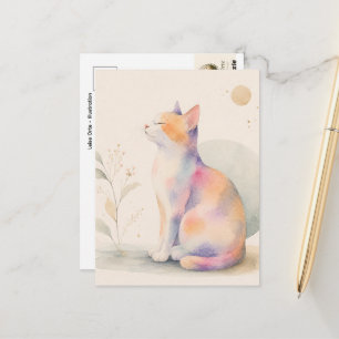 Chat silencieux au clair de lune - Carte postale a