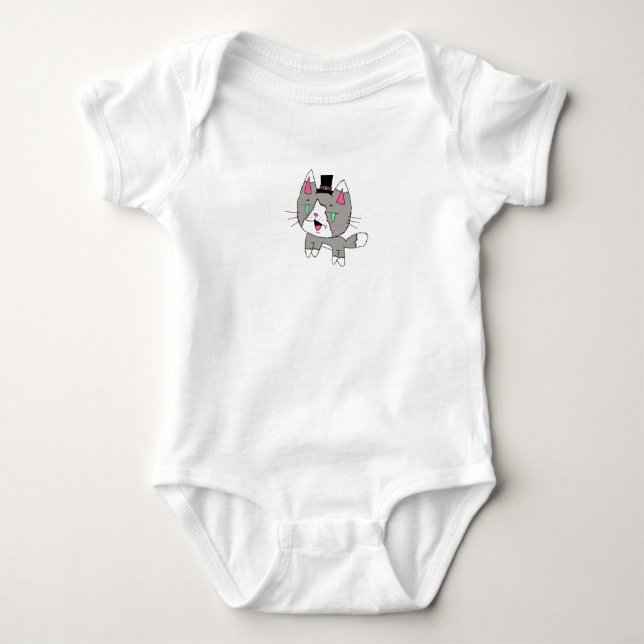 Chat simple avec bébé haut chapeau (Devant)