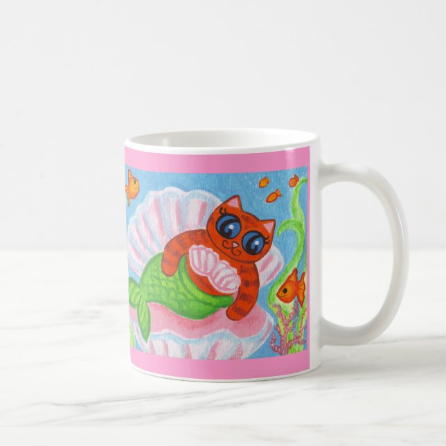 Chat Sirène de café Mug (Droite)