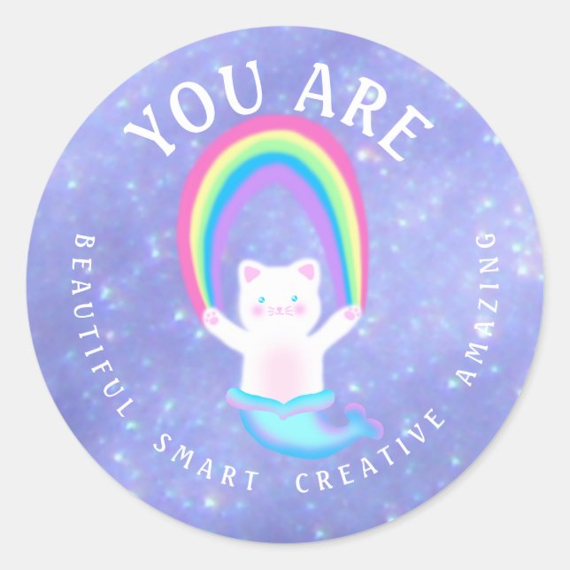 Chat Sirène - Stickers Éperche (Devant)