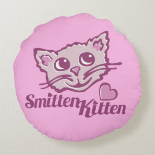 Chat smitten chaton visage coeur rond coussin