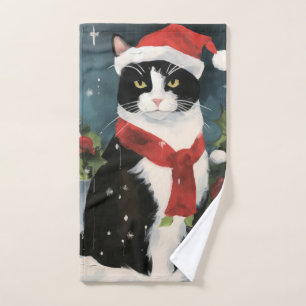 Chat Smoking dans Noël enneigé