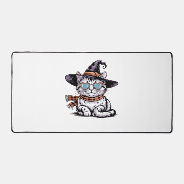 Chat sorcière cool - Cute Halloween Kitty avec coe (Recto)