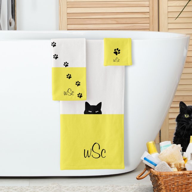 Chat sournois Monogramme Jaune (Créateur téléchargé)