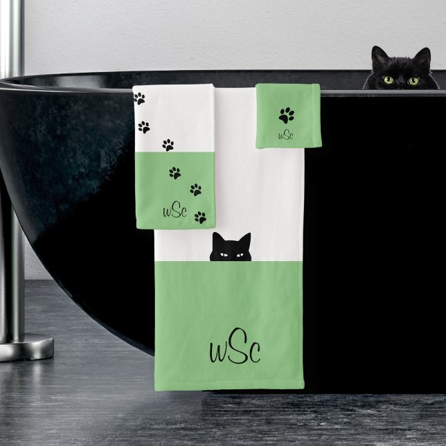 Chat sournois Monogramme vert (Créateur téléchargé)