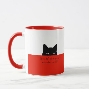 Chat Sournois Parle à ton Chat Mug Rouge