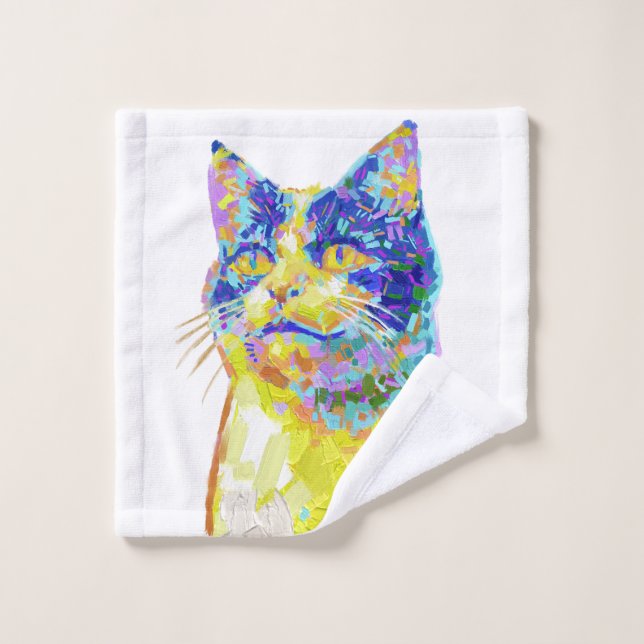 Chat sous le soleil (Gant de toilette)