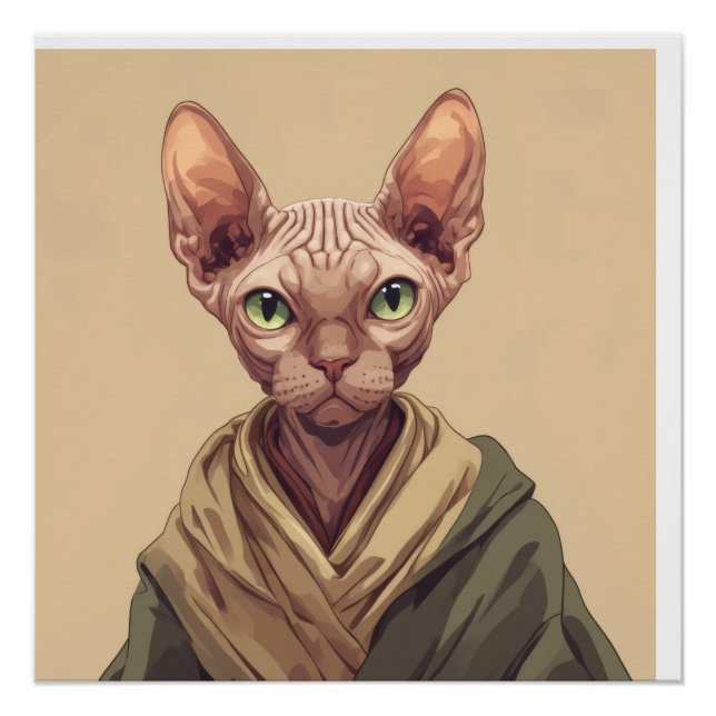 Chat SPHYNX Affiche Brillant (Devant)