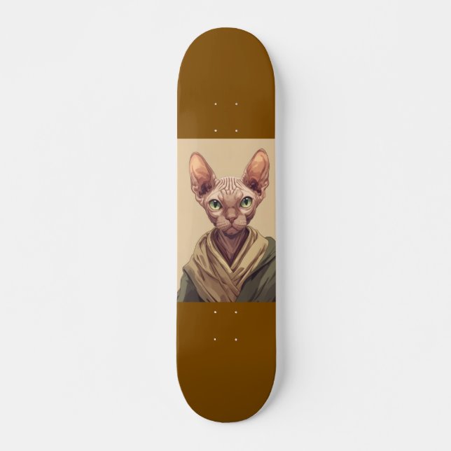 Chat SPHYNX sans poils skateboard (Devant)