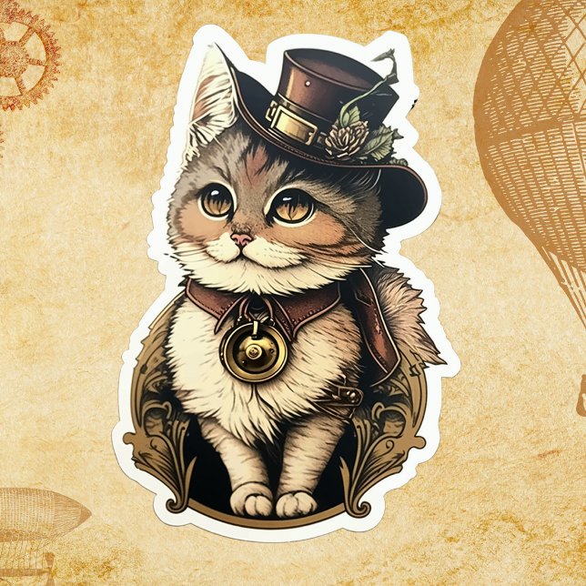 Chat Steampunk Avec Sticker Casquette (Créateur téléchargé)