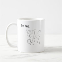 Chat Stressé, Mug Illustré Drôle de Chat