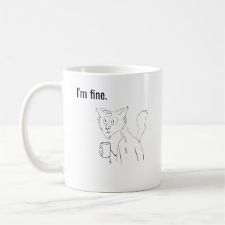 Chat Stressé, Mug Illustré Drôle de Chat